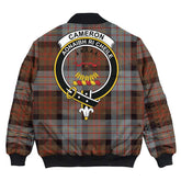 Clan Cameron of Erracht Weathered Tartan Crest Bomber Jacket FE45 Cameron of Erracht Weathered Tartan Tartan Bomber Jacket